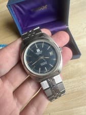 Tissot Seastar Vintage Watch Quartz Blue Dial Box And Papers - Great Condition