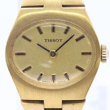 Tissot ABC21169 Hand winding Ladies Watch Gold Dial Metal Case Vintage
