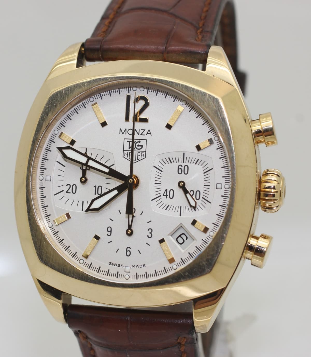 SUPER RARE 18K Rose Gold Tag Heuer Monza Automatic CR514A - Box & Papers