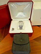 Cartier Tank Francaise Chronoflex 2303 w/Box and Original Papers
