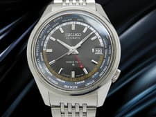 Seiko World Time 2nd Model 6117-6010 Gray Dial Automatic 38mm Men's Overhauled