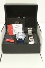 Tudor Heritage Chronograph 70330B Blue 42mm Men's Watch FULL SET
