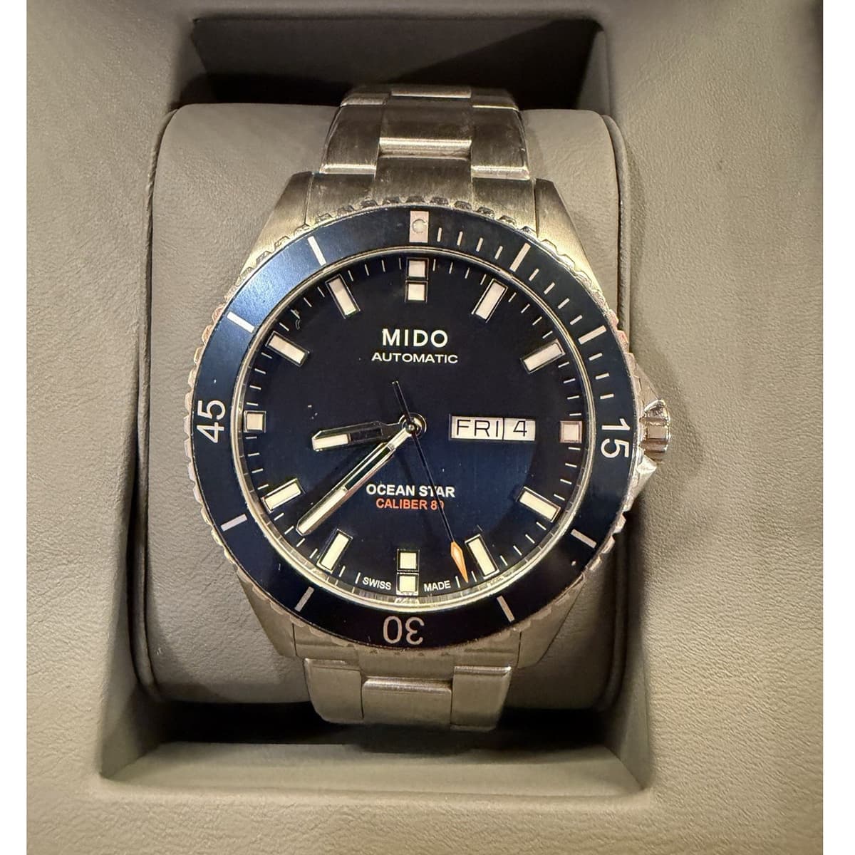 Mido Ocean Star Caliber 80 Automatic Blue Dial Stainless Steel Swiss Diver Watch