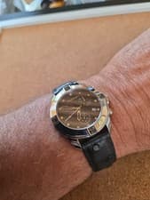 Valentino Men's Chronograph Watch With Ostrich Band Up To 8.5" WRIST