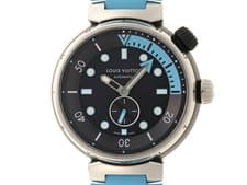 LOUIS VUITTON WATCH TAMBOUR STREET DIVER SKYLINE BLUE QA121Z AUTOMATIC NAVY DIAL