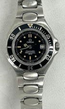 Omega Seamaster Professional 200M Boys Watch Black Silver Vintage Screw-Back