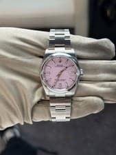 Rolex Oyster Perpetual 36 Pink Index Dial Stainless Steel Smooth Bezel Oyster