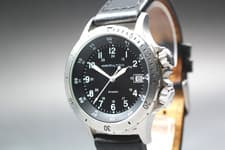 [Near MINT] HAMILTON Khaki H744511 40mm Black Dial Date Quartz Men's Watch JAPAN