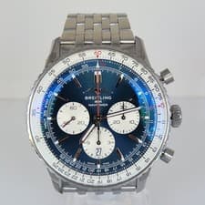 Breitling Navitimer B01 Chronograph 46mm Blue Dial SS Men's Watch AB0137211C1A1