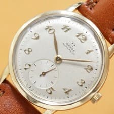 Rare OMEGA 1940s Bumper Automatic Cal.28.10RA Breguet Numerals 14K Gold Filled