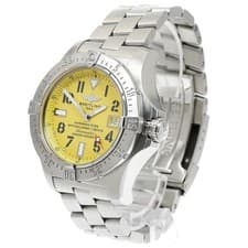 BREITLING AVENGER SEAWOLF A17330 44mm SS Yellow Dial Automatic Date #C351