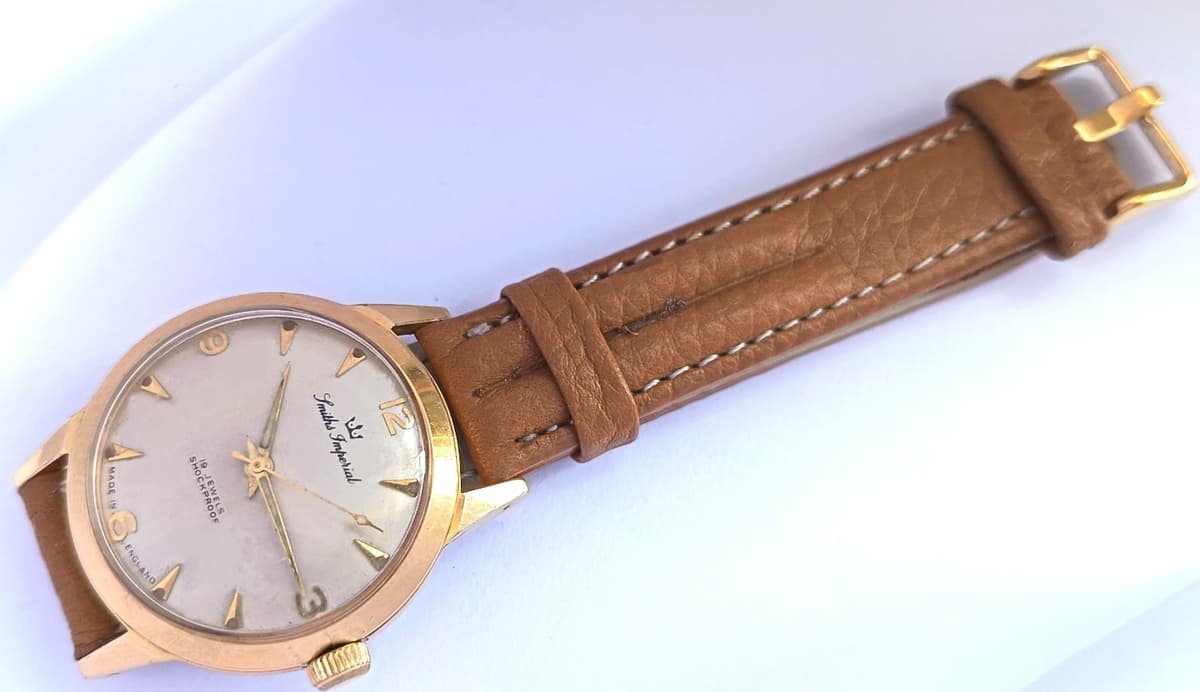 19 JEWELS MADE IN ENGLAND SMITHS SMITHS IMPERIAL MEN'S WIND UP VINTAGE WATCH