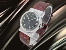 ETERNA Watch Small Seconds Cal.600 Hooded Lug Black Patina Dial Manual Winding