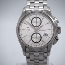 Hamilton Jazzmaster Chronograph Automatic Watch 43mm Mens wrist 17cm Silver Dial