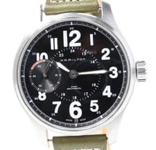 Hamilton Khaki Field Automatic Watch 1.73in Case 7.28in Wrist Green Strap
