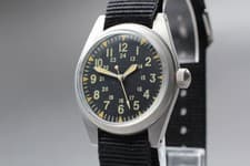 [Near MINT] HAMILTON GG-W-113 Silver Black Dial 34mm Men's Manual Winding Watch