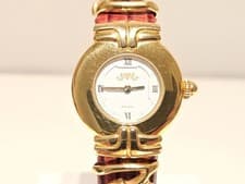 VINTAGE SWISS LUXURY 27mm GOLD PLATED LADIES QUARTZ WATCH "VAN DER BAUWEDE"