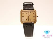 Omega De Ville Manual Winding Ladies Watch Gold Black Leather SS GP Used