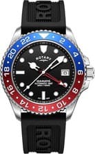 Rotary Mens Watch Seamatic GMT Automatic 300M WR black dial black strap