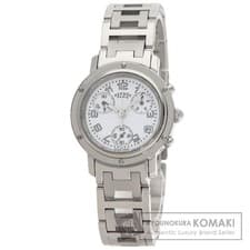 HERMES CL1.310 Clipper Chrono Wristwatch SS SS Ladies Used from JAPAN