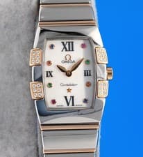 Ladies Omega Constellation Quadrella IRIS 18K Rose Gold Watch Diamonds - 1283.79