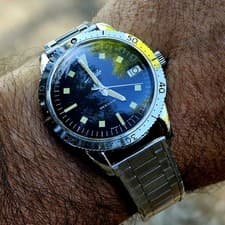 Rare Vintage Steel Mido Ocean Star 5907 Diver Watch ~ Original Diver Bracelet