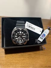 New Seiko Prospex Automatic Divers Watch Black Silicon Strap SRPE93