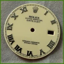 GENUINE ROLEX DATEJUST ROMAN CREAM DIAL FOR 16234, 16014 2 TONE STEEL MODEL#744