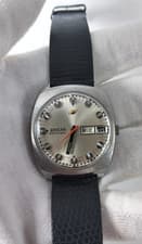 Enicar Automatic Day Date 147-01-15 Silver Dial Swiss Incabloc Dolphin 1970s