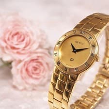 Good Condition GUCCI 3300L Roman Gold Dial Watch GUCCI,18055