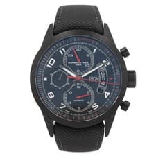 Raymond Weil Freelancer 42mm Black Dial Automatic Leather Strap Men's Wristwatch