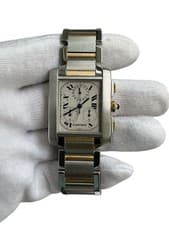 Cartier Tank  Francaise Chronoflex W51004Q4 2303 18K  Steel Serviced By Cartier