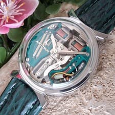 Serviced 1970 Bulova Accutron Spaceview Cal. 214 Tuning Fork Watch New Strap