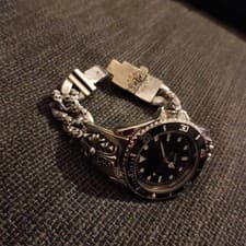 Chrome Hearts Quartz Watch Black Dial Chain Band Waterproof Used