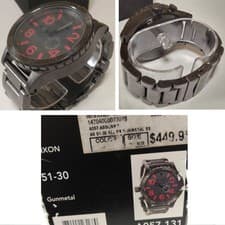 NIXON THE 51-30 Gunmetal & Red