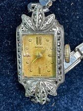 Vintage Marcasite Silver DOXA Art Deco Watch, Swiss Made & running
