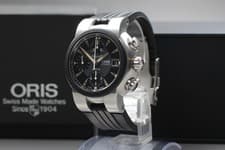 [N MINT Box Paper] ORIS TT1 Chronograph 7521-44 Black Dial Men's Automatic Watch