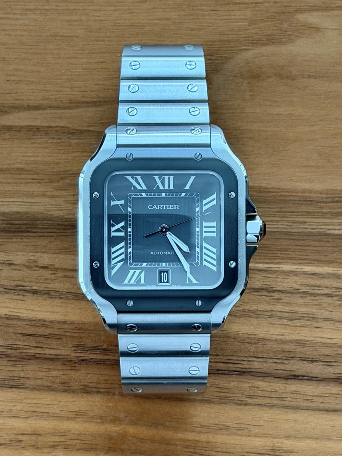 2025 Cartier Santos Large Stainless Steel Watch WSSA0037 Excellent Condition