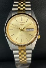 RARE Vintage Two Tone Seiko 5 President SNXJ90 Automatic Watch 36mm