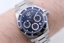 Longines HydroConquest Automatic Men's Chronograph 41mm L3.744.4.96.6 MINT 8.5”
