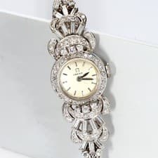 Vintage Omega 18k White Gold & Stainless Steel Women's Watch | ~2.65ctw Diamonds