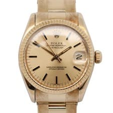 1978 Vintage Rolex 6827 Datejust 31mm 14K Yellow Gold Champagne Dial Watch