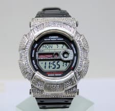 Men's CASIO "G-Shock Gulfman" Digital Watch G-9100 W/ Custom Diamond Bezel