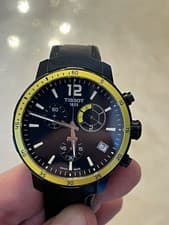 BLACK/YELLOW TISSOT T-SPORT QUICKSTER FOOTBALL  WORLD CUP EDITION RARE