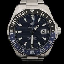 Tag Heuer 43MM Steel Automatic GMT Batman Power Aid Aquaracer Men's 155339027