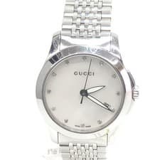 Gucci G-Timeless Watch 126.5 12P Leather Strap Used FROM JAPAN