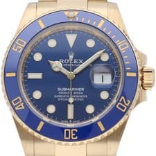 ROLEX Submariner Date Watch Blue 126618LB 18K Yellow Gold mensWatch blue USED