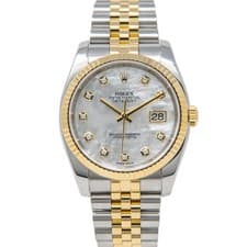 Rolex Datejust 36 116233, Steel & Yellow Gold, Mother of Pearl Diamond Dial, ...