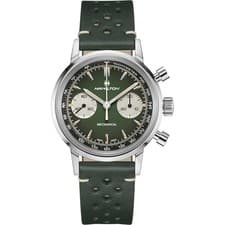NEW HAMILTON AMERICAN CLASSIC INTRA-MATIC MECHANICAL CHRONOGRAPH GREEN H38429861