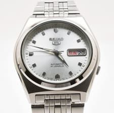 [Near MINT] SEIKO 5 7S26-02E0 Silver 21J 37mm Automatic Men's Watch JAPAN
